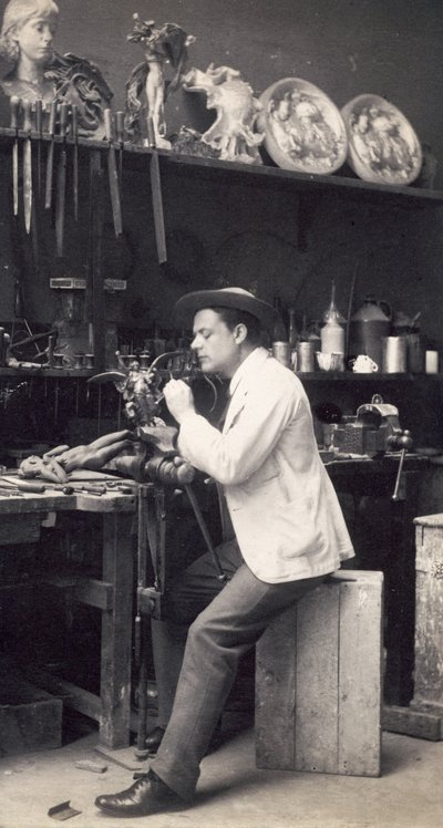Alfred Gilbert in His Studio by Frederick Hollyer